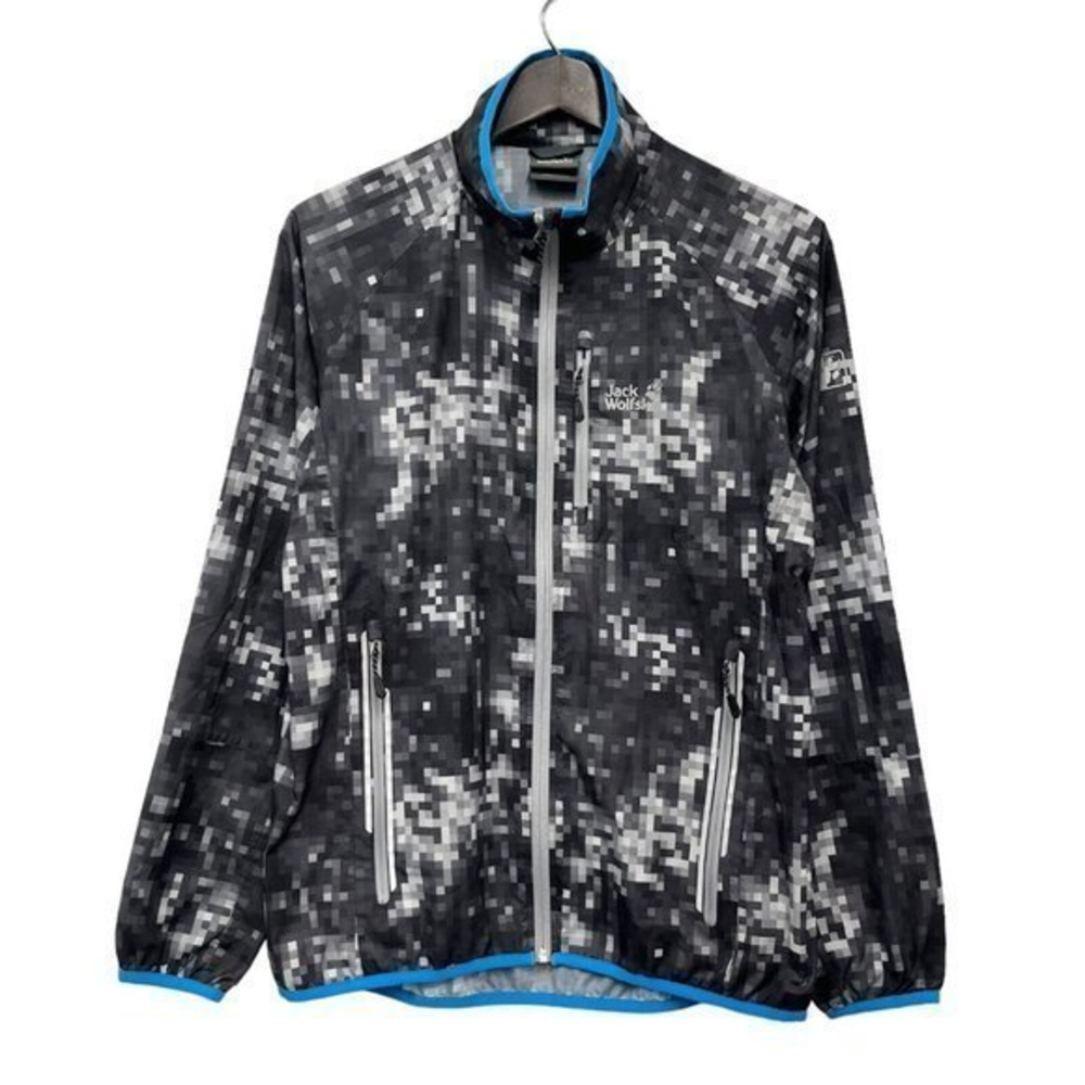 Jack Wolfskin Mens Windbreaker Rain Jacket Flywight Rain Forest Flex Shield Sz S